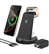 Charging Station for iPhone Charger Stand: 3 in 1 Wireless Charger for Apple iPhone 17 16e 16 15 ...