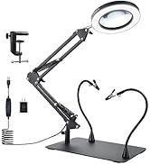 10X Magnifying Glass with Light, YOUKOYI 3-in-1 LED Magnifying Light, 3 Modes Stepless Dimming Ma...