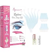 Beauty7 Sensitive Eyebrow Wax Strips Kit Eyebrow Waxing Strips 24 Strips with Pearl Powder Essent...