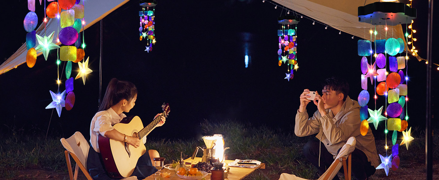 solar shell wind chimes