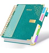 Spiral Notebook Journal 8''x 10'' 5 Subject Notebook with Dividers, 300 Pages Notebook College Ru...