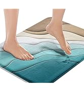 Britimes Bath Mats for Bathroom, Bathroom Mats Rugs No Silp,Abstract Beach Washable Cover Floor R...