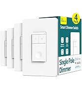 TREATLIFE Smart Dimmer Switch 4 Pack, Smart Light Switch Works with Alexa and Google Assistant, N...