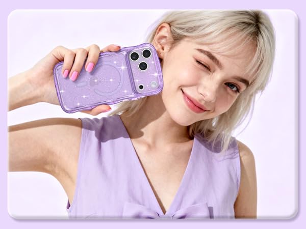 crystal Clear case transparent case magnetic case glitter case Glossy case cute case aesthetic case