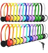 Bulk Class Set Headphones 30 Pack for Classroom Students Kids,Adjustable School Earphones On Ear ...