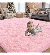 6x9 Area Rugs for Living Room Rug: Soft Fluffy Shag Pink Rugs for Bedroom, Non-Slip Large Fuzzy P...