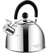 MAXCOOK 304 Stainless Steel Whistling Tea Kettle 2.1 Quart/2L, Suitable to Boiling Water &amp; Tea on...