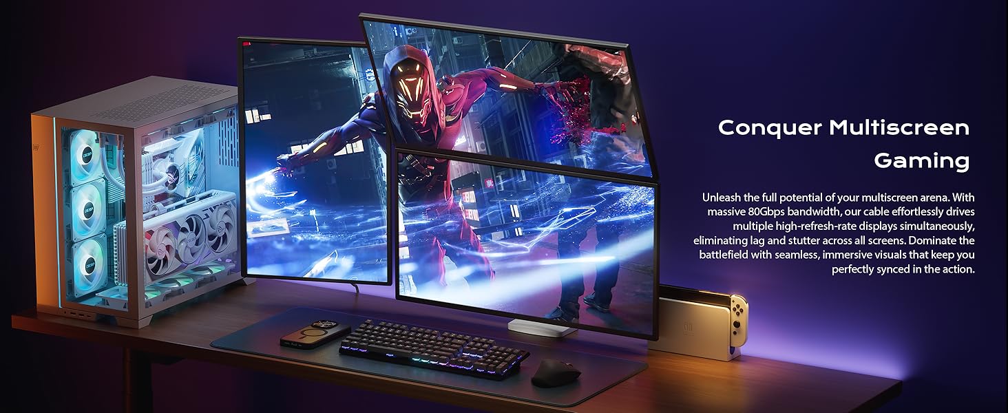 Unleash the full potential of your multiscreen arena. With massive 80Gbps bandwidth