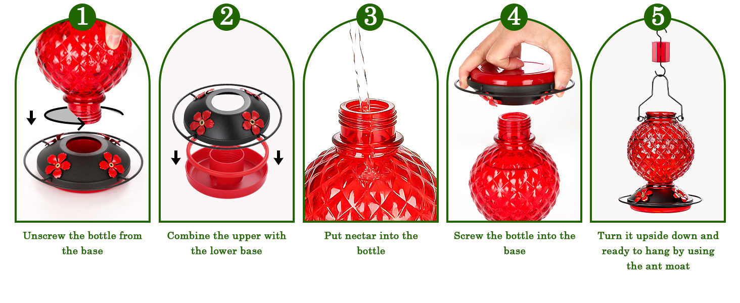 Glass Hummingbird Feeder