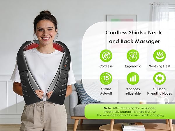 cordless shiatsu neck massager