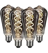 Edearkar ST64 Vintage Edison Filament Light Bulb, Warm White Antique Flexible Spiral LED Filament...