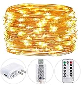 HSicily Fairy Lights Plug-in, 33ft 100 LED Twinkle String Lights with Remote Timer - 8 Modes for ...
