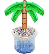 Zcaukya Inflatable Palm Tree Cooler, 60" Blow Up Palm Tree Cooler for Tropical Party Decorations,...