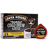 Java House Cold Brew Coffee Concentrate Single Serve Liquid Pods - 1.35 Fluid Ounces Each (Colomb...