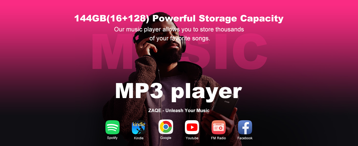 144GB MP3 Player with Bluetooth and WiFi