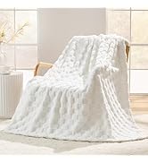 SUPRYNEX White Checkered Fleece Throw Blanket for Couch, 320GSM Super Soft Cozy Blanket for Home ...