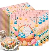 IOMDRWU 40 Pack Disposable Paper Napkins,Soft Absorbent Biodegradable Cocktail Napkin, Floral Egg...
