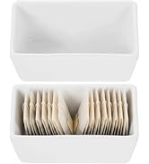 DOITOOL 2PCS Ceramic Sugar Packet Holder for Coffee Bar, Small Tea Bag Organizer for Counter, Whi...