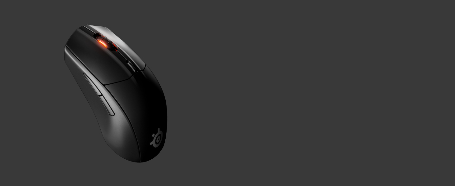 -SteelSeries Rival 3 Wireless standing up slightly tilted angle