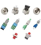 WSOLDMA 10PCS Fiber Optic Connector OTDR Adapter Kit, FC(UPC)-LC/SC/FC(UPC), SC/APC-SC/UPC, FC/AP...