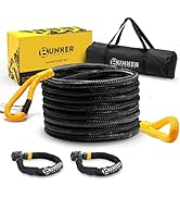 BUNKER INDUST 3/4in×20ft Kinetic Recovery Rope with 2 Soft Shackles Kit, Kinetic Recovery Tow Rop...