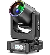 Wiwreenm 230W 7R Beam Moving Head Stage Light 14 Gobos 14 Colors Prisms/Wash/Beam/Frost/Rainbow S...
