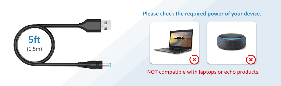 EXTRA LONG 5FT POWER CORD