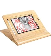 ELETIUO Tablet Desktop Stand Height Adjustable,Foldable Bamboo Drawing Ipad Holder,Multi-Angle Po...