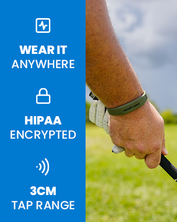 Man Holding Golf Club with Hero Link on His Wrist