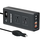 200W Car Power Inverter, 12V to 110V Converter with 6 Ports Car Outlet Adapter, PD 20W USB-C/USB-...