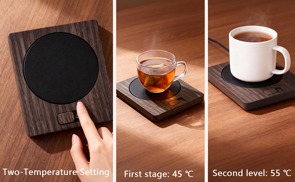 First stage: 45 °C Second level: 55 °C