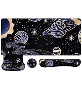 MOSISO Desk Pad Mat Keyboard Mouse Pad Set,Large Gaming Mouse Pad&amp;Keyboard Wrist Rest&amp;Mouse Pad w...