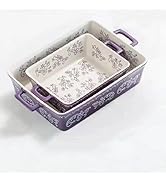 Domini Casserole Dishes for Oven, Ceramic Baking Dishes for Oven Set of 2, Lasagna Pan Deep, Baki...