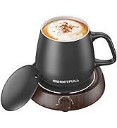 SWEETFULL Mug Warmer for Coffee and Tea Coffee Mug Warmer W/Mug and Lid Coffee Warmer As Coffee G...