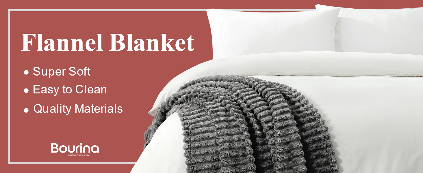flannel throw grey