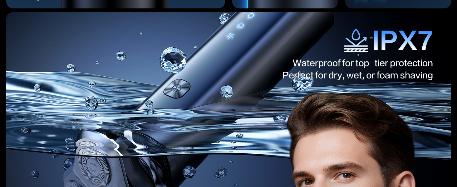 Electric Razor for Men, Men&amp;amp;#39;s Electric Shaver, 3-Blade Rotary Shaving System, Touch Switch