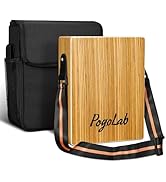 POGOLAB Travel Cajon Drum, Portable Adjustable Tone Thick Wooden Cajon with Adjustable Strap &amp; St...