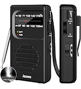 Jazmm Portable Radio AM FM,Battery Operated Radio with 3W Large Speaker,Transistor radios with Be...