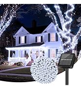 Brightever Solar String Lights Outdoor Waterproof, 46FT 120 LED Solar Fairy Lights for Outside, 8...