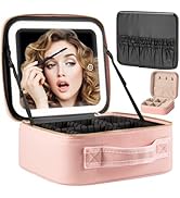 Extrei Gent Makeup Travel Train Case with Mirror LED Light 3 Adjustable Brightness Cosmetic Bag P...