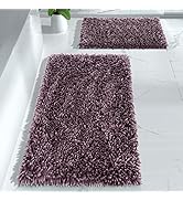 Yimobra Bathroom Rugs Sets 2 Piece, Shaggy Thick Non Slip Bath Rugs for Bathroom Floor Contour, U...
