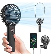 SWEETFULL Handheld Fan,5000mAh Portable Fan Mini fan Small Personal Fan with Backup Power,Desk Fa...