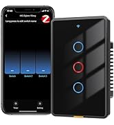 YIFAN Smart Light Switch, Zigbee Light Switch, C Smart Series 3 Gang Single Pole Smart Switch, Re...
