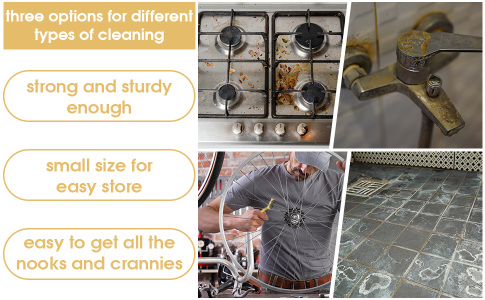 three options for different types of cleaning
