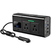 HANSSHOW 200W Car Power Inverter for Tesla Model Y/Juniper/3/S/X 16V Compatible Dual DC 12V to 11...