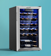 EUHOMY 25 bottle Wine Cooler Refrigerator, Freestanding Compressor Wine Fridge with Adjustable Te...