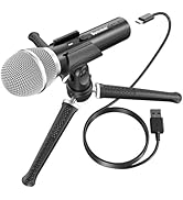 Borenbuir USB/XLR Podcast Dynamic Microphone, Studio Mic Kit with Volume Control, Pop Filter, Ide...
