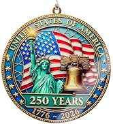 United States 250th Anniversary Decor – America 250 Years Patriotic Home Decor, 1776–2026 Commemo...