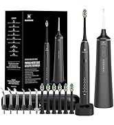 2-in-1 Oral Clean Kit-Water Dental flosser &amp; Electric Toothbrush Combo-5 Brushing &amp; Flossing Mode...