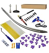 CYGOODS 67pcs/Set Car Paintless Dent Removal Kit, Auto Fender Damage Repair Arc Crowbar Puller Li...